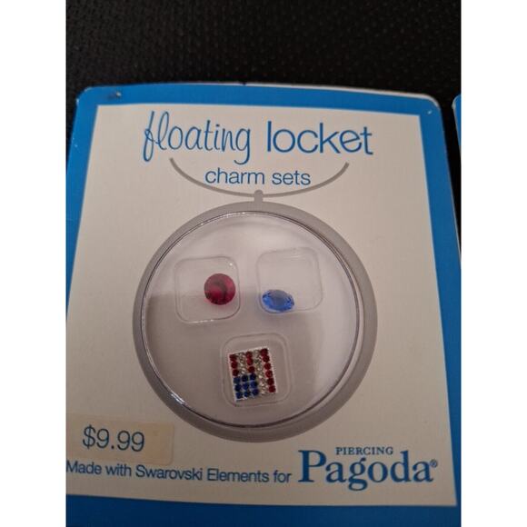 Pagoda ARMY Floating Locket Sequin Pendant 20" Chain CHOOSE ACCES - Picture 3 of 7